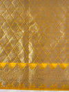 Banarasee Organza Mix Saree With Zari Buta & Scallop Border Design-Yellow