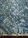 Banarasee Handloom Semi Silk Plain Saree With Zari Border & Lace-Teal Blue