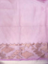 Banarasee Organza Mix Saree With Zari Work & Border-Onion Pink