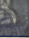Banarasee Handwoven Tissue Silver Zari Saree-Blue