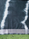 Banarasee Handloom Cotton Silk Hand Dyed Shibori Pattern Saree-Slate Blue