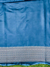 Banarasee Handloom Plain Mashru Silk Saree With Lace Border & Meenadar Pallu-Blue