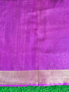 Bhagalpur Handloom Pure Linen Saree With Floral Buta Design-Violet