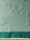 Banarasee Semi-Tussar Silk Saree With Embroidered Floral Motifs & Border-Beige & Green