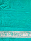 Banarasee Handloom Semi Silk Saree With Zari Woven Design & Border-Aqua Green
