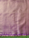 Banarasee Handloom Shimmer Silk Saree With Zari Jaal Design Floral Border & Lace-Violet