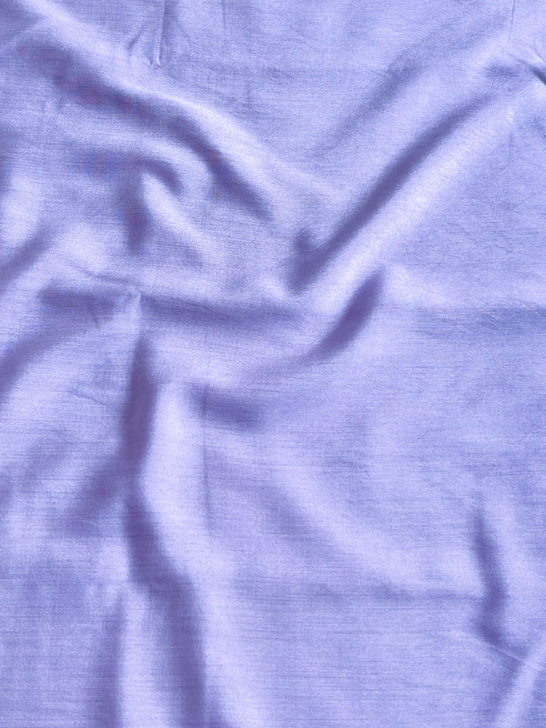Banarasee Semi Katan Silk Salwar Kameez Fabric With Dupatta Resham Zari Work-Lilac