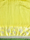 Banarasee Handloom Semi Silk Saree With Buti Design Zari Border & Lace-Light Yellow
