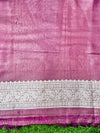 Banarasee Handloom Tissue Saree With Zari Buti Design & Lace Border-Light Purple