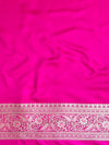 Banarasee Handloom Semi Katan Saree With Zari Buti Design & Border-Pink