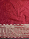 Banarasee Semi Chiffon Saree With Floral Zari Work & Border-Maroon