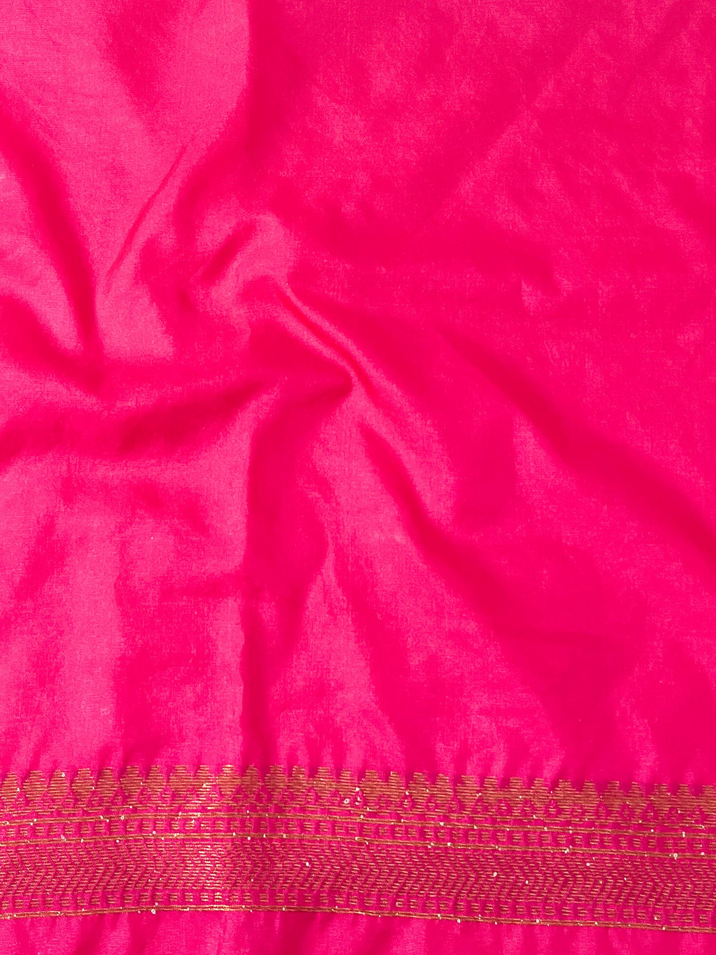 Banarasee Semi-Chiffon Saree With Antique Gold Zari Work-Pink