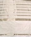 Banarasee Handloom Semi Silk Saree With Zari Stripe Pattern & Thread Floral Border-Off White