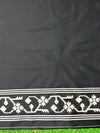 Banarasee Handloom Semi Silk Saree With Resham Geometric Design & Border-Black