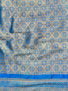 Banarasee Handloom Semi Silk Saree With Sona Rupa Zari Buti Design & Contrast Border-Rust & Blue