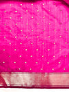 Banarasee Handloom Tissue Saree With Zari Buti Design & Border-Pink