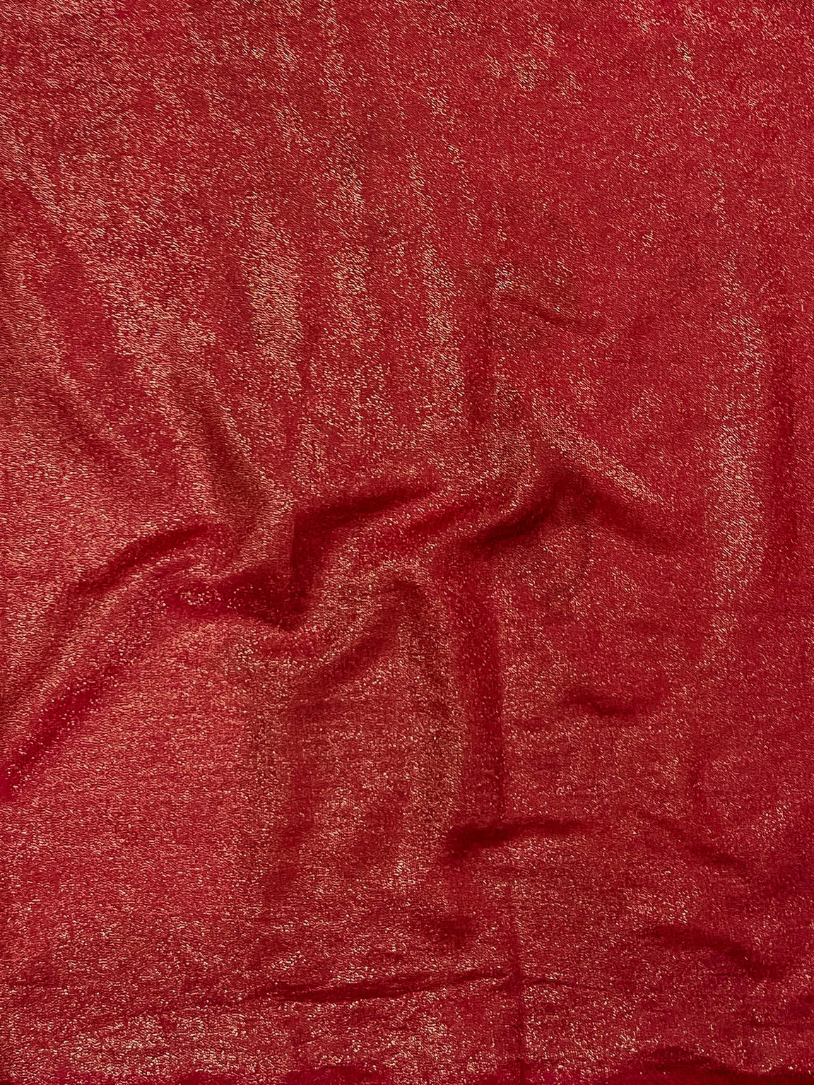 Banarasee Handwoven Shimmer Silk Saree With Lace-Red