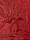 Banarasee Handwoven Shimmer Silk Saree With Lace-Red