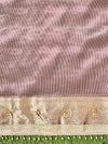 Banarasee Handwoven Tissue Saree With Embroidered Ghungroo Work-Maroon