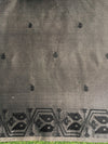 Banarasee Handwoven Semi-Tussar Saree With Embroidered Floral Motifs & Border-Beige & Black