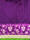 Banarasee Handloom Semi Silk Saree With Buti Design Zari Border & Lace-Violet