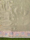 Banarasee Handloom Plain Soft Tissue Shine Saree With Resham Zari Border & Lace-Light Yellow