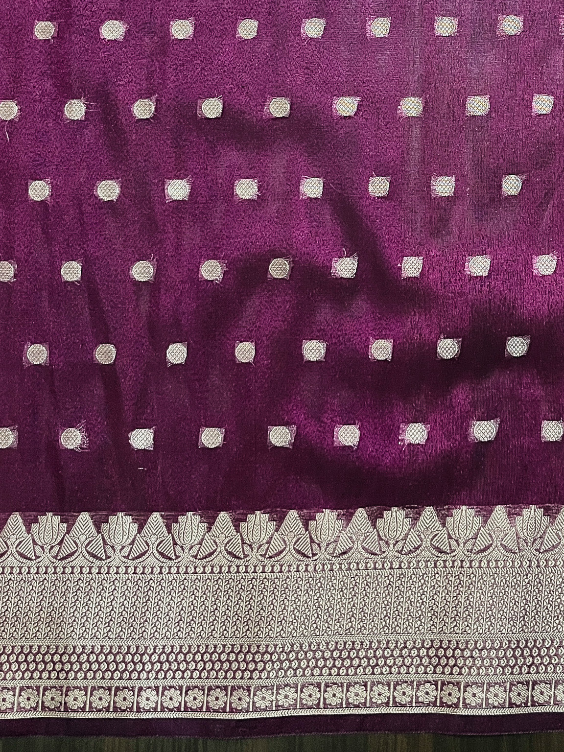 Banarasee Handloom Tissue (Saubhagyavati Bhava) Lace Saree With Buti Design Border & Lace-Purple