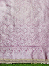 Banarasee Tissue Hand Embroidered Mirror Work Saree-Light Pink