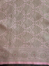 Banarasee Handloom Tissue Saree With Zari Buta Design Border & Lace-Peach