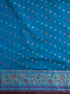 Banarasee Semi Chiffon Saree With Zari Buti Design & Contrast Border-Blue