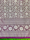 Banarasee Handwoven Georgette Saree With Zari Work & Border-Purple