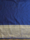 Banarasee Semi Chiffon Saree With Floral Zari Work & Border-Blue