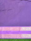 Banarasee Handloom Plain Semi Silk Saree With Contrast Border-Violet