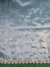 Banarasee Handwoven Tissue Saree With Handwoven Pearl Motifs & Lace-Light Blue
