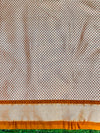 Banarasee Handloom Semi Silk Saree With Sona Rupa Zari Buti Design & Floral Border-Rust