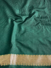 Banarasee Semi-Chiffon Saree With Antique Gold Zari Work-Green