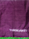 Banarasee Handwoven Organza Mix Saree With Mirror Work-Multicolor