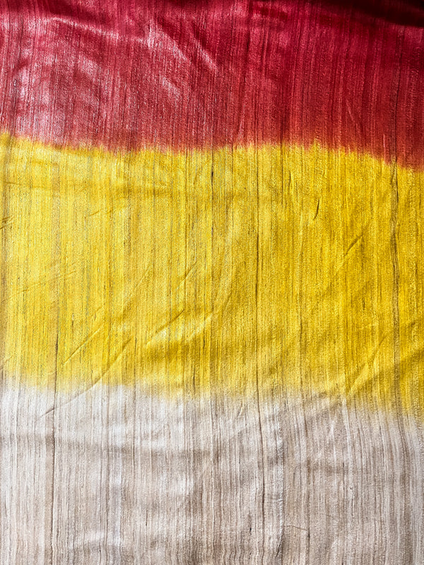 Bhagalpuri Handloom Pure Tussar Silk Saree-Multicolor