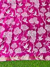 Bhagalpur Cotton Silk Ghichha Work Saree With Madhubani Print-Magenta
