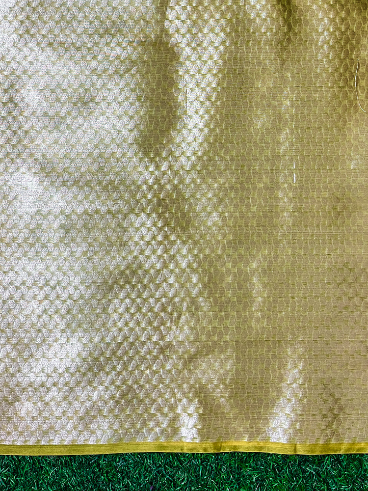 Banarasee Handloom Organza Mix Saree With Zari Woven Design-Light Green