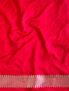 Banarasee Semi-Katan Zari Jaal Saree-Red