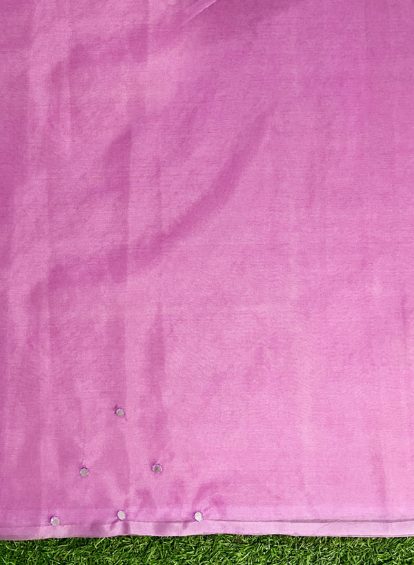Banarasee Handwoven Organza Mix Saree With Mirror Work-Light Pink