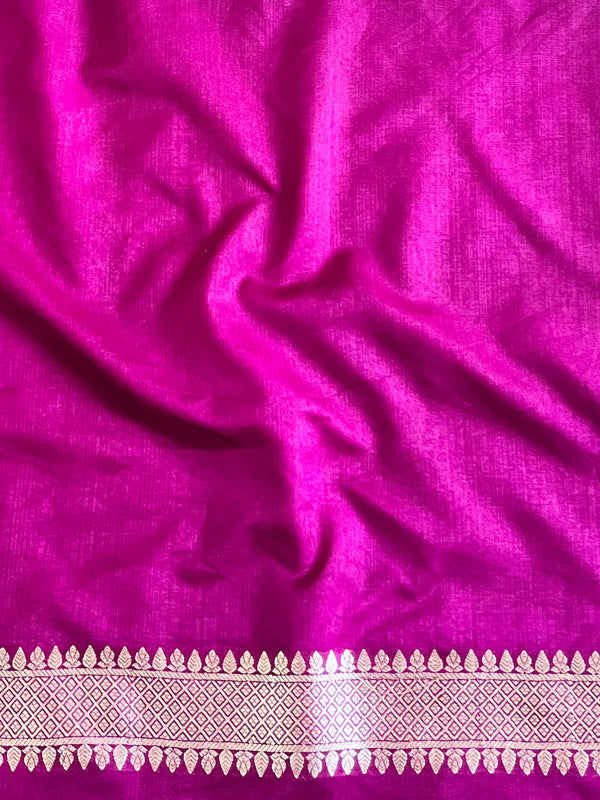 Banarasee Semi-Katan Zari Jaal Saree-Violet