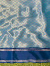 Banarasee Handloom Semi Silk Saree With Zari Design & Contrast Border-Blue