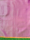 Banarasee Handloom Semi Silk Saree With Leaf Pattern & Floral Zari Border-Mauve