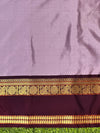 Banarasee Handloom Plain Semi Silk Saree With Contrast Border-White (Dual Tone)