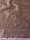 Banarasee Handwoven Pure Silk Cotton Saree With Antique Zari Buti & Border-Pink