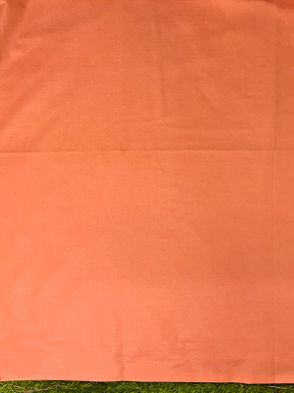 Banarasee Embroidered Cotton Salwar Kameez Fabric With Contrast Dupatta Set-Peach & Off White