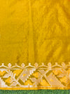 Banarasee Organza Mix Saree With Zari Work & Contrast Border-Red & Yellow