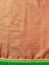 Banarasee Handloom Shimmer Silk Saree With Buti Design Floral Border & Lace-Rust Orange